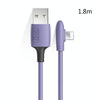 ENKAY Hat-Prince ENK-CB211 2.4A USB to 8 Pin 90 Degree Elbow Silicone Data Sync Fast Charging Cable, Cable Length: 1.8m(Purple)