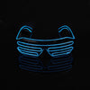 Fluorescence Dance Show Luminescent Glasses LED Two Colors Shutter EL Flashing Glasses(Blue)