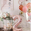 2 PCS 40 Inch Aluminium Foil Number Balloons Birthday Wedding Engagement Party Decor Kids Ball Supplies(8-Silver)