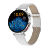 ET490 1.27 inch Color Screen Smart Watch Leather Strap, Support Bluetooth Call / ECG(White)