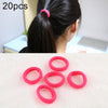 20pcs / Pack Girls Kids Rubber Bands Ponytail Holder Elastic Hair Bands(Bright Pink)