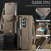 For Samsung Galaxy Z Fold5 5G AutSpace A23 Organ Card Bag Magnetic RFID PU Phone Case(Coffee)