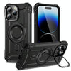 For iPhone 14 Pro Max Lens Holder MagSafe Phone Case(Black)