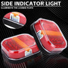 2pcs 12-24V 28LEDs Square Trailer Taillight