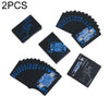 2 Set Plastic Waterproof PVC Poker Cards, Size:6.3 x 8.9cm(Blue+White)