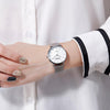 Skmei 1567 Light And Thin Leisure Simple 30m Waterproof Shell Dial Women Steel Band Quartz Watch(Silvery)