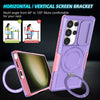For Samsung Galaxy S24 Ultra 5G Sliding Camshield MagSafe Holder TPU Hybrid PC Phone Case(Pink Purple)