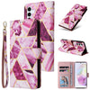 For Samsung Galaxy A35 5G Marble Bronzing Stitching Leather Phone Case(Purple)