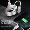 C68 LED Digital Display QC3.0 Fast Car Charger 3 in 1 with Spring Cable (Silver)
