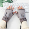 Winter USB Rechargeable Heated Half Palm Adult Gloves, Size: Free Size(Gray)