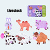 DUOQU Children Early Education Picture Puzzle Toy Box Set(Livestock  Animal)