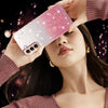 For Samsung Galaxy S21+ 5G Gradient Glitter Flower All-inclusive Phone Case(Pink)