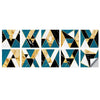 Geometric Pattern Staircase Wall Tile Sticker Kitchen Stove Water And Oil Proof Stickers, Specification: M: 15x15cm(HT-017 Gold Blue)