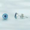 SCE1531 Sterling Silver S925 Brilliant Devil Eye Zircon Stud Earrings