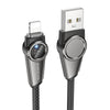 Borofone BU49 Shine 1.2m 2.4A Intelligent Power-off USB to 8 Pin Charging Data Cable(Black)