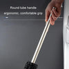 Bathroom Stainless Steel Base Leak-Proof Toilet Brush Set, Color: Soft Rubber Primary Color Long Rod