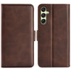 For Samsung Galaxy A16 Dual-side Magnetic Buckle Horizontal Flip Leather Phone Case(Brown)