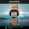 SKMEI 1882 Multifunctional Men 30M Waterproof Luminous Stainless Steel Digital Wrist Watch(Gold Black)