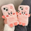 For iPhone 12 Cute Expression Plush TPU Phone Case(Pink)