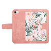 For iPhone SE 2022 / 2020 Floral Pattern Leather Phone Case with Lanyard(Pink)