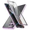 For Samsung Galaxy S25 Ultra 5G HD Full Cover Magnetic Metal Tempered Glass Phone Case(Purple)