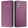 For Samsung Galaxy A22 4G RC01 Dual-Folded Magnetic Suction RFID Leather Phone Case(Violet)