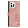For iPhone 12 Pro Max Tulips Embossed Leather Phone Case with Lanyard(Pink)