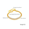 OPK GS1523 Stainless Steel Double Chain Double Row Diamonds Simple Bracelet, Color: Gold