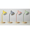 E27 Button Switch Wood Table Lamp Metal Shade Desk Light Bedside Reading Book Light Home Decor, Light Source:9W Led White Light(Yellow)