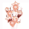 1 Set 18 Inch Aluminum Pearl Sequins Balloon Set Party Decoration Holiday Decoration(Rose Gold)