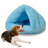 Warm Triangular Cat Yurt Bed, Large, Sky Blue