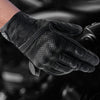 WUPP CS-1049A Outdoor Motorcycle Cycling Breathable Leather Full Finger Gloves with Holes, Size:L(Black)