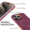 For iPhone 14 Pro Shockproof MagSafe Armor PC Hybrid TPU Phone Case(Wine Red+Light Pink)