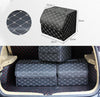 Car Trunk Foldable Storage Box, Rhombic Grid Small Size: 33 x 32 x 30cm (Beige)