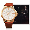 358 YAZOLE Men Fashion Business Waterproof Leather Band Quartz Wrist Watch(Brown)