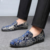 Men Casual Fashion Glitter Shoe Slip-on Shoes Loafers, Size:41(Blue)
