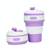 350ML Folding Portable Silicone Telescopic Drinking Coffee Cup Multi-function Silica Cup Travel(Purple)