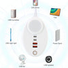 YF-106 USB- C / Type-Cx2+USBx2 Oval PD Socket Phone Charger with Light, Plug Type:UK Plug(White)