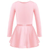 Girls Spring and Summer Long-sleeved Cotton Dance Training Clothing Set, Size:140CM(Black)