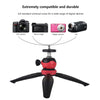 PULUZ 20cm Pocket Plastic Tripod Mount with 360 Degree Ball Head for Smartphones, GoPro, DSLR Cameras(Red)