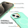 For iPhone 15 Shockproof MagSafe Armor PC Hybrid TPU Phone Case(Mint Green+Grayish Green)