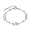 OPK 1249 Double Layer Stacking Simple Round Beads Stainless Steel Bracelet, Color: Steel Color