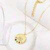 Angel Eyes Pendant Layered Necklace, Model: N2107-21 Colorful Diamond