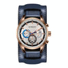 Ochstin 7229 Multifunctional Business Leather Wrist Wrist Waterproof Luminous Quartz Watch(Rose Gold+Blue)