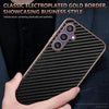 For Samsung Galaxy A16 5G AZNS Electroplated Edge Carbon Fiber Texture Phone Case(Blue)