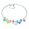 S925 Sterling Silver Heart Pendant DIY Bracelet Necklace Accessories(Yellow)