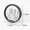 Slim Magnetic Thermometer And Hygrometer Clock Home Wall-Mounted Electronic Clock(Black)