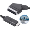 Scart To HDMI-Compatible Converter Video Audio Adapter Cable (Black)
