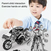 Side Tricycle Motorcycle High Difficulty Building Block Adults Handmade Assembly Power Strip Linkage Mechanical Toy Metal Assembly Model