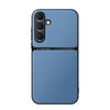 For Samsung Galaxy S25 5G Litchi Leather Magnetic Full Coverage Shockproof Phone Case(Blue)